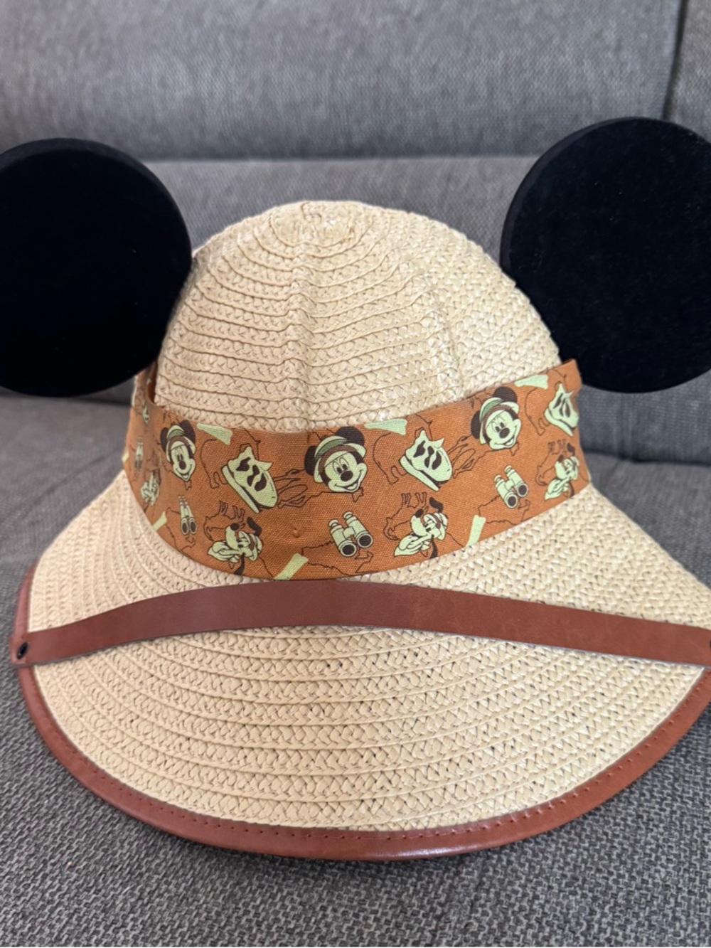 DISNEY Parks Youth Safari Mickey Mouse Expert Explorer Ears Hat Tweed A. Kingdom